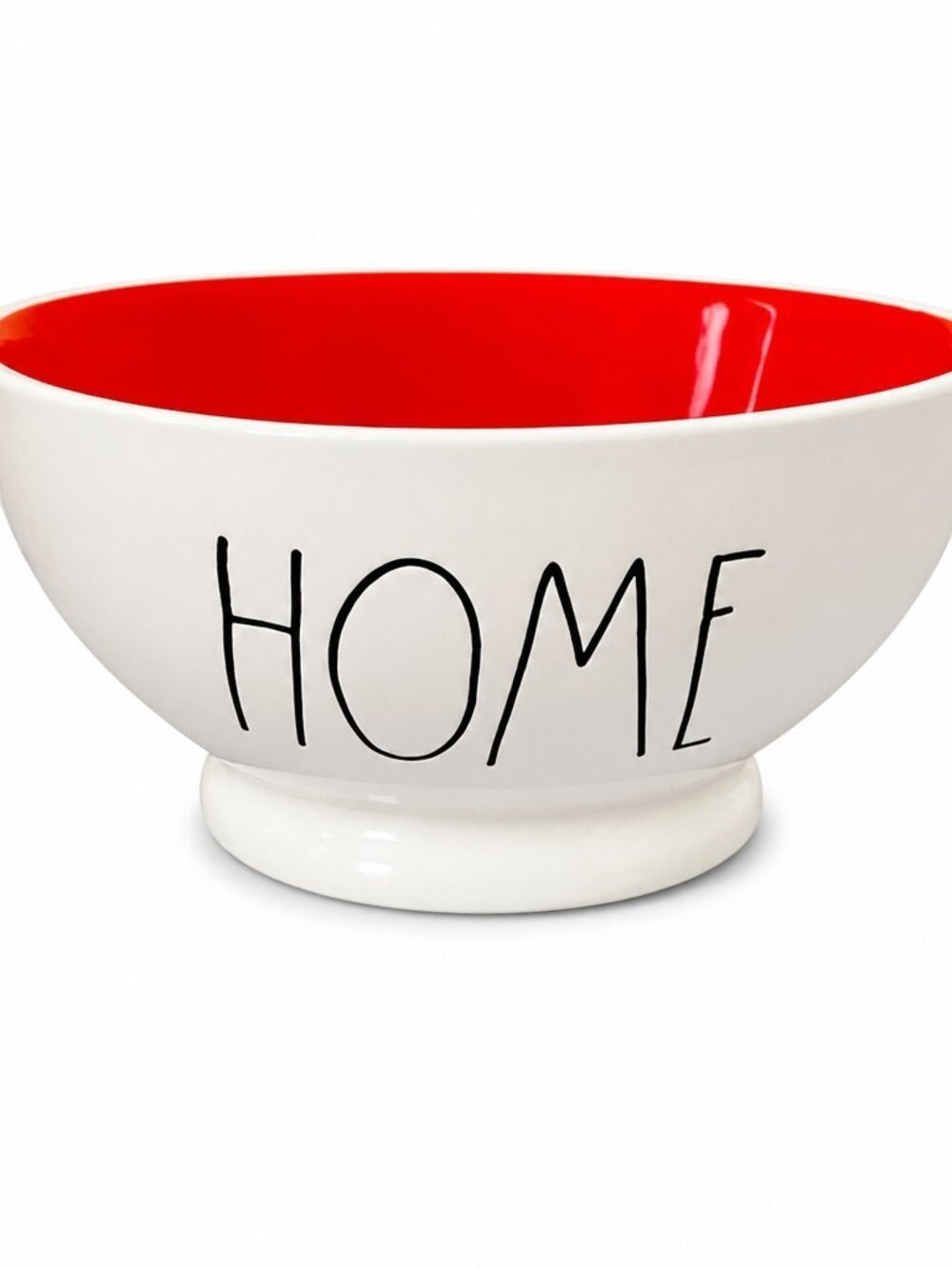 Rae Dunn Artisan Bowl Home White Red Ceramic EUC